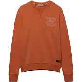 Superdry Superdrytil mænd. M2014466A Vintage Prep Relaxed Crew sweatshirt i orange (XL), Casual, Bomuld