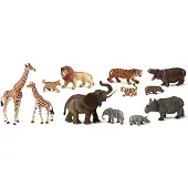 Miniland Figurer Af Vilde Dyr + Babyer 12 Enheder