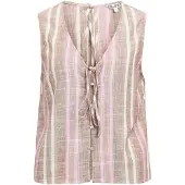 Object Bluse 'OBJVigga' brun-meleret / lyserød / hvid