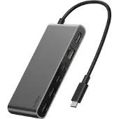 Belkin Connect 8-in-1 USB-C Hub with Dual USB-C Ports - Silver