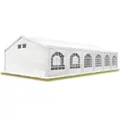 TOOLPORT 6x12m, Partytelt, PE-teltdug, hvid, med bundramme