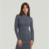 G-Star Washed Slim Rib Kjole Med Lange ærmer