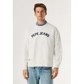 Pepe Jeans Pepe Jeanstil mænd. PM5800146 Off-white Gio-sweatshirt (S), Hvid, Casual, Bomuld