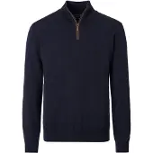 Casamoda Halvzip-trøje Solid Navy Blå Mørkeblå måle