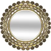 Atmosphera glamour spejl i guld, metalramme, Ø 91 cm