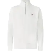 Gant Ganttil mænd. 2008005 Off-White Shield Half-Zip trøje (XXL), Hvid, Casual, Bomuld