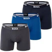 BOSS Boxershorts Power 3-pak blå og grå Blå Mørkeblå Grå Mørkegrå Flerfarvet måle