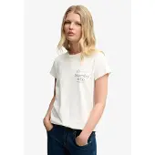 Superdry Superdrytil kvinder. W1011934A Luxe Casual Classic T-shirt off-white (XS), Hvid, Bomuld, Korte ærmer