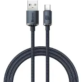Baseus Crystal Shine USB-A / USB-C-kabel - 1.2m, 100W - Sort