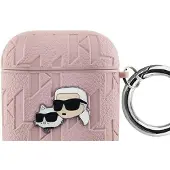 Karl Lagerfeld Monogram Karl & Choupette Head-etui til AirPods 1 / 2 - pink