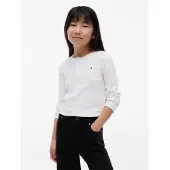 Tommy Hilfiger Bluser & t-shirts 'Extra Slim Pointelle Long Sleeve' hvid