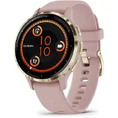 Garmin Venu 3S - 41 mm - støvrose - smart ur med bånd - silikone - håndledsstørrelse: 110-175 mm - display 1.2 - 8 GB - Bluetooth, Wi-Fi, ANT+ - 40 g