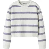 Name it Bluse - Strik - Viskose - NkfVnilla - Cloud Dancer/Laven - - 9-10 år (134-140) - Bluse