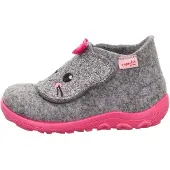Superfit Hjemmesko - Uld - Happy - Grå/Pink - - 27 - Hjemmesko