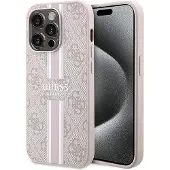 GUESS 4G Printed Stripes MagSafe-etui til iPhone 15 Pro - pink