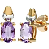 Diamant L'Eternel Øreringe 'Ohrringe aus 375 Gelbgold mit Amethyst' guld