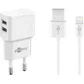 Goobay 44979, Indendørs, Vekselstrøm, 5 V, 2,4 A, 1 m, Hvid