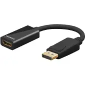 Goobay 75270, 0,1 m, DisplayPort, HDMI, Hanstik, Hunstik, Lige