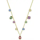 Swarovski Kæde 'IMBER' blå / gul / guld / lilla