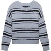 Superdry Superdrytil kvinder. W6110738A Slouchy strikket trøje med børstet stribe, lyseblå (XS), Casual, Lange ærmer, Stof