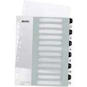 Leitz Register PP PC-utskrift A4+ 1-12 Hv/Sor
