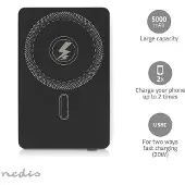 Nedis Pbkwl20w025bk 5000 Mah Powerbank