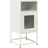 vidaXL sengebord 36x39x78 cm koldvalset stål hvid