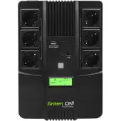 Green Cell UPS AiO UPS06 - 600VA/360W | Line-Interactive | 6x Schuko | 12V 1x7Ah