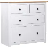 vidaXL skænk Panama-serien 80x40x83 cm massivt fyrretræ hvid