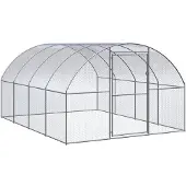 vidaXL hønsehus 3x4x2 m galvaniseret stål