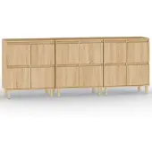 vidaXL skænke 3 stk. 60x35x70 cm konstrueret træ sonoma-eg