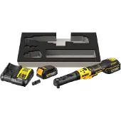 DeWalt XR 18V Brushless ratchet nøgle - Batterier 2 x 1.7 Ah - Udskiftelige hoveder 1/4', 3/8' og hexagonisk bit holder 1/4' - D