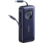 Baseus EnerCore CR11 20000mAh 100W Power Bank with Retractable USB-C Cable - Black - 20000 mAh
