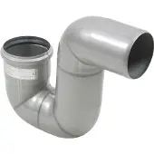 Blücher 75 mm x 87° P-vandlås syrefast AISI316L/EN1.4404