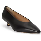 Ralph Lauren Lauren Ralph Laurentil kvinder. 802P16893001 Kitten sko i sort skind (36), Læder, 3-5 cm, Ingen, Casual, Klassisk