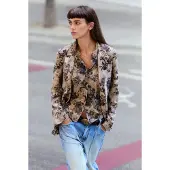 Desigual Blazer brokade / mørkegrå / cyclam / sort