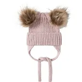 Name it Sæt - Hue/Luffer - Strik - NbnMora - Violet Ice - - 40-44 cm - Hue
