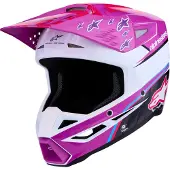 Alpinestars S-M3 Falcon Crosshjelm Sort/Pink/Lilla XS
