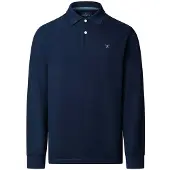 Hackett London Hackett Londontil mænd. HM5500048 Marineblå slankfit polo med logo og lange ærmer (XL), Casual, Bomuld, Klassisk