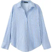 Mango Bluse 'FONTANA' lyseblå / brun / hvid