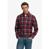 Superdry Superdrytil mænd. M4011197A Rød bomulds-flanelskjorte (S), Casual, Lange ærmer