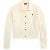 Ralph Lauren Polo Ralph Laurentil kvinder. 211B30509001 Cardigan i råhvid bomuldsstrik med snoninger (XL), Casual