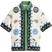 Next Bluse azur / grøn / sort / hvid
