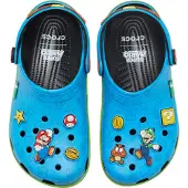 Crocs Træsko 'Super Mario' azur / gul / lysegrøn / rød