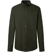 Hackett London Hackett Londontil mænd. HM3010835 Camisa Essential Dyed grøn (S), Casual, Bomuld, Lange ærmer