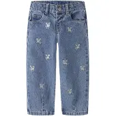Name it Jeans - NmfBella - Medium Blue Denim/Unicorn Glitter - - 4 år (104) - Jeans