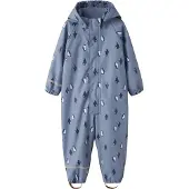 Name it Regndragt m. Fleece - PU - NmmDry10 - Country Blue m. Pi - - 3 år (98) - Regndragt