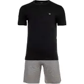 Emporio Armani Pyjamas kort grå-meleret / sort