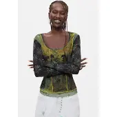 Desigual Shirts lysegrøn / mørkegrøn