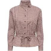 ONLY Bluse 'ONLKeery' brun / sort / hvid